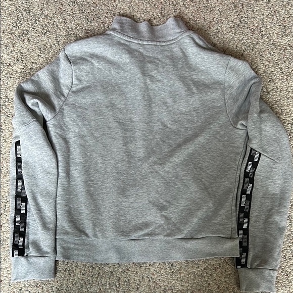 Puma Light Gray Power Tape Zip Sweatshirt Womens S - Picture 4 of 5